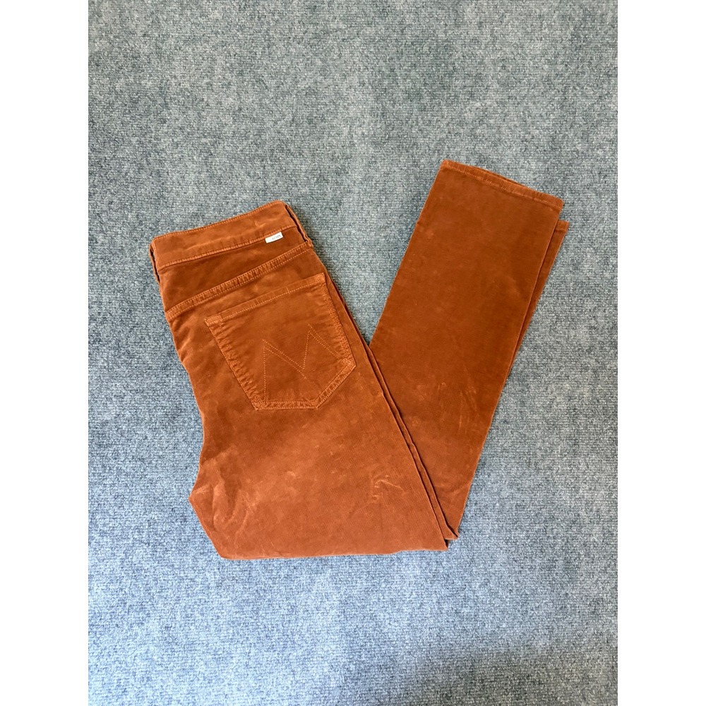 Mother The Mid Rise Dazzler Ankler Corduroy Pants Brown Straight Leg Women 31